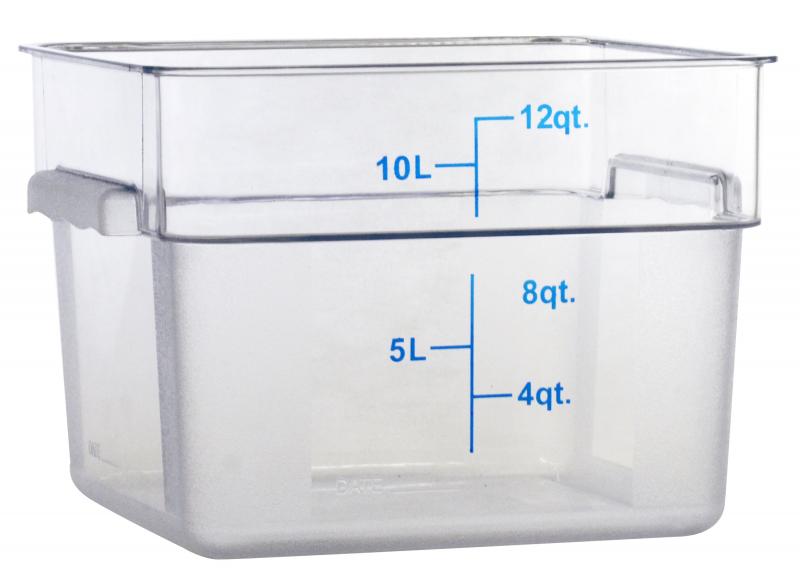 12 QT Polycarbonate Clear Square Food Storage Container